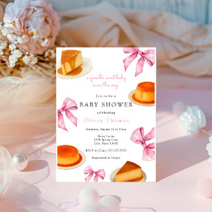 Invitación Coquette Cutie quesillo Sweet Pink Bow Baby Shower