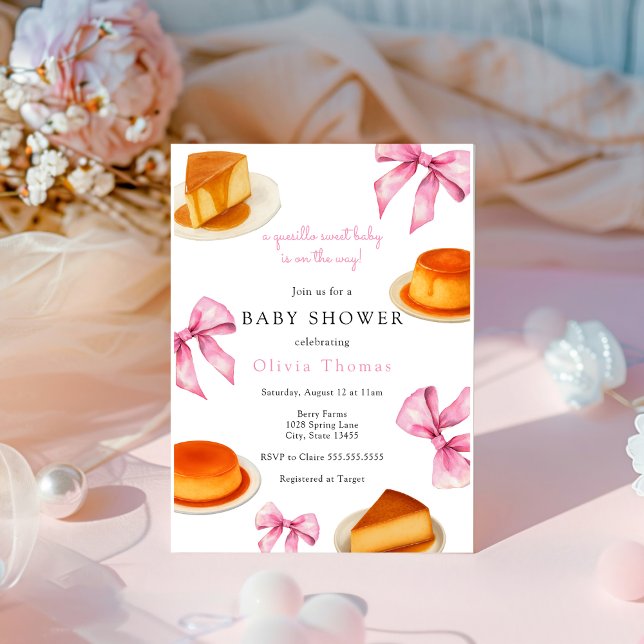 Invitación Coquette Cutie quesillo Sweet Pink Bow Baby Shower (Subido por el creador)