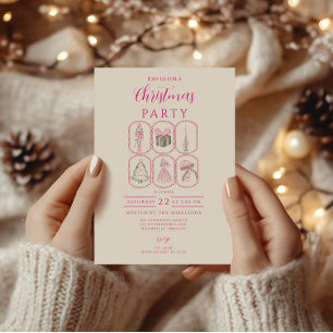 Invitación Coquette de Navidad de Cascanueces Rosa