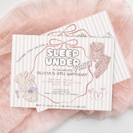 Invitación Coquette dormir bajo franjas rosadas fiestas cumpl