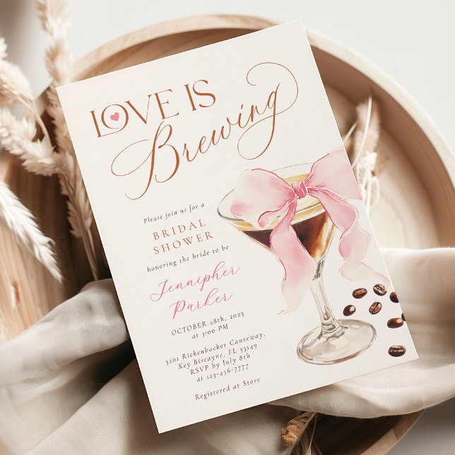 Invitación Coquette Espresso Martini Bridal Shower (Subido por el creador)