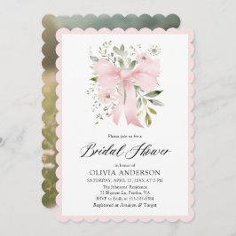 Invitación Coquette Floral Floral de vaca rosa Ducha de novia
