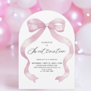 Invitación Coquette Girly Pink Sweet 16 años