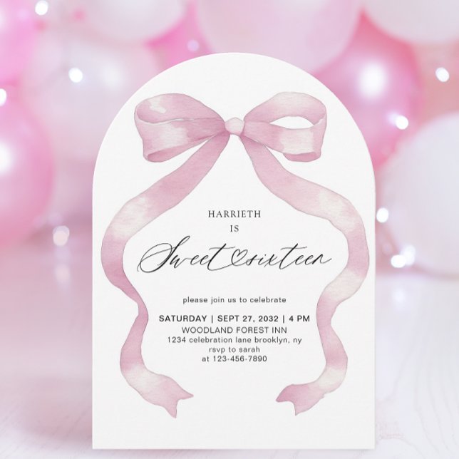 Invitación Coquette Girly Pink Sweet 16 años (Subido por el creador)