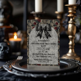 Invitación Coquette Halloween Dark Bow