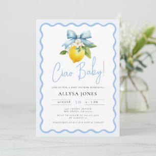 Invitación Coquette Lemon Ciao Baby Baby Shower de onda itali