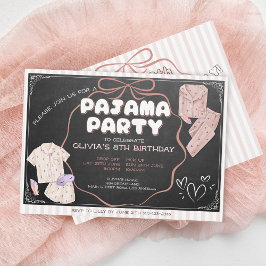 Invitación Coquette lindo arco de pajama cumpleaños fiesta