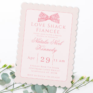 Invitación Coquette Love Shack Fiancée Bridal Shower Pink
