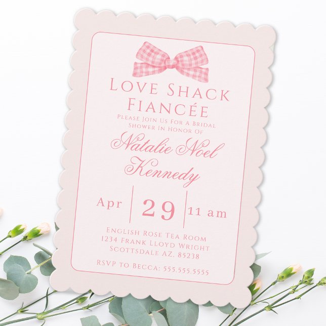 Invitación Coquette Love Shack Fiancée Bridal Shower Pink (Subido por el creador)