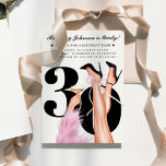 Invitación Coquette Moderno 30 cumpleaños de Bow y Cocktails<br><div class="desc">Coquette Modern 30th Birthday Invitation Puede cambiar el color de la piel haciendo clic en Personalizar - Editar usando la herramienta Diseño y Ocultar/Mostrar las capas que puede personalizar para CUALQUIER cambio</div>