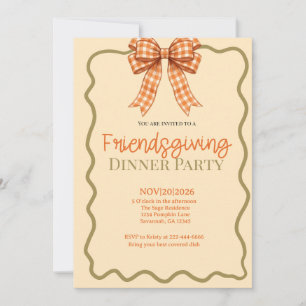 Invitación Coquette Naranja y Salvia Acción de Gracias de Ami