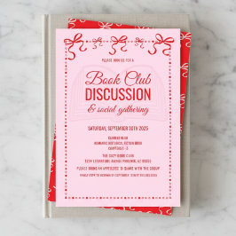 Invitación Coquette Pink Book Club Invitation