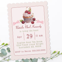 Coquette Pink Bow Cherry Cake Cute Brite Shower
