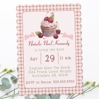 Coquette Pink Bow Cherry Cake Cute Brite Shower