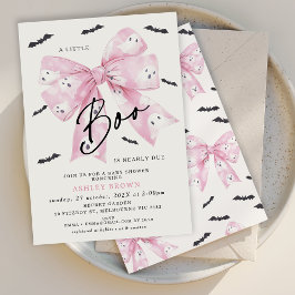Invitación Coquette Pink Bow Little Boo Baby Shower