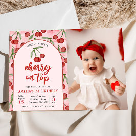 Invitación Coquette Red Cherry, Fiesta de cumpleaños 1.ª foto