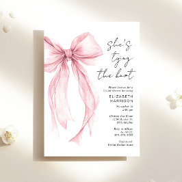 Invitación Coquette rosa Bow acuarela ducha de novia