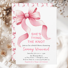 Invitación Coquette rosa Bow Bridal Shower