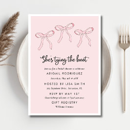 Invitación Coquette rosa Bow Bridal Shower