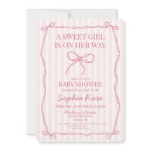 Coquette rosa Bow Pastel Baby Shower
