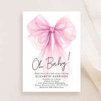 Coquette rosa Bow Watercolour Baby Shower