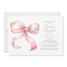 Coquette rosa Rubor Bow Elegant Baby Shower