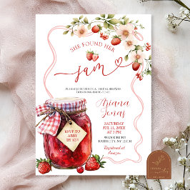 Invitación Coquette Strawberry Summer Jam Bridal Shower