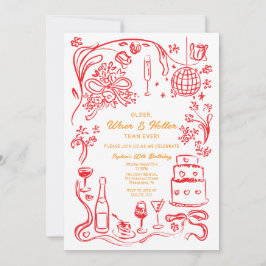 Invitación Coquette Wiser y cumpleaños más caliente