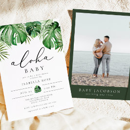 Invitación CORA Palm Tropical Aloha Baby Baby Shower