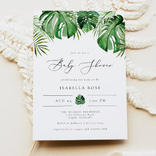 Invitación CORA Tropical Beach Palm Leaf Baby Shower