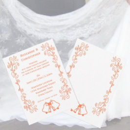 Invitación Coral Bells Scrollwork Design Boda