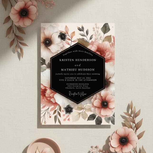 Invitación Coral Bloom Ethereal Wedding (Subido por el creador)