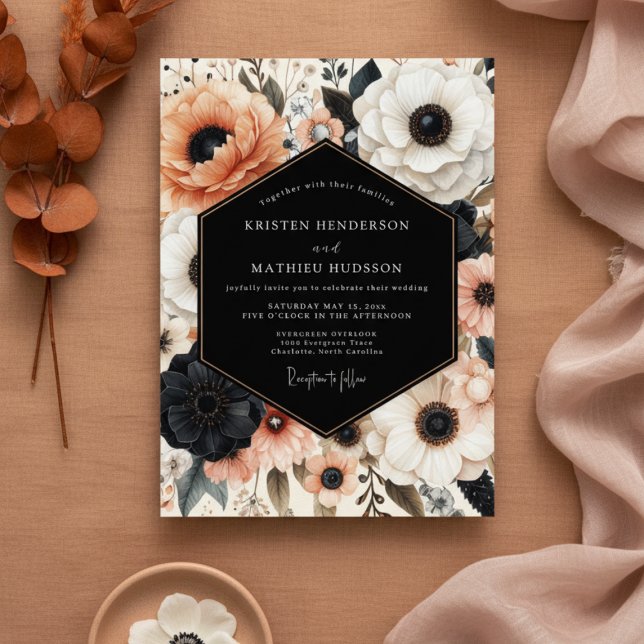 Invitación Coral Bloom Opulent Wedding (Subido por el creador)