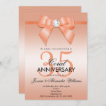 Invitación Coral Bow & Ribbon 35° Aniversario Boda<br><div class="desc">Invitación del personalizado 35 Aniversario Boda a las parejas Actos del Coral Aniversario. Todo el texto, el tipo de letra y el color del texto son totalmente personalizables para satisfacer sus necesidades, si desea ayuda para el personalizar de su producto o quiere productos a juego, por favor contáctame a través...</div>