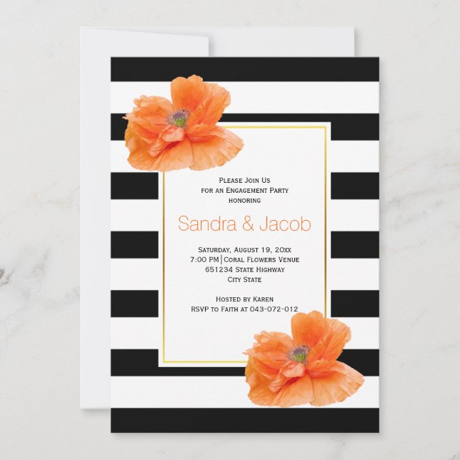 Invitación Coral cachorros fiesta de compromiso de boda blanc (Anverso)