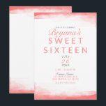 Invitación Coral Caliente Agua Brillante Acuarela Moderno Chi<br><div class="desc">Personaliza para cualquier evento.</div>