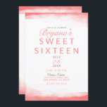Invitación Coral caliente color agua brillante Moda moderna d<br><div class="desc">Personalizar para cualquier evento.</div>