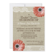 Coral Daisy y Lace Bridal Shower