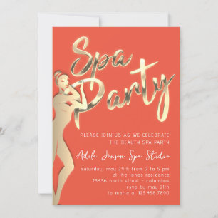 Invitación Coral de descarga instantánea del Fiesta Golden Bo