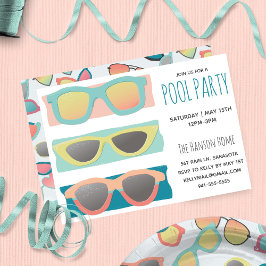 Invitación Coral de trío de gafas de sol