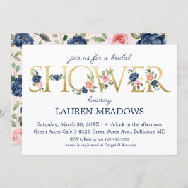 Invitación Coral Floral Bridal Shower
