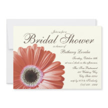 Coral Gerbera Daisy Bridal Shower