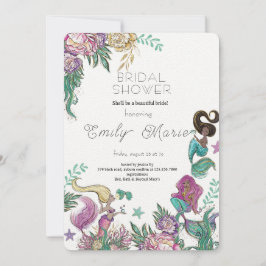 Invitación Coral Kisses & Ocean Wishes Bridal Shower