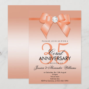 Invitación Coral Lazo y Cinta 35º Aniversario de Boda