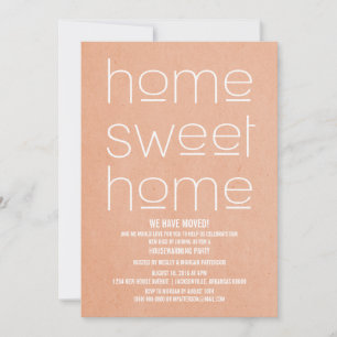 Invitación Coral Modern Sweet Home Fiesta de calentamiento de