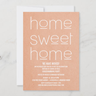 Invitación Coral Modern Sweet Home Fiesta de calentamiento de