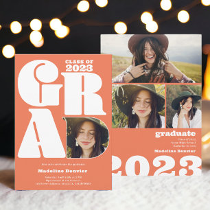 Invitación Coral negrita sobredimensionada foto de grado 4 gr