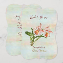 Invitación Coral Orchid Bridal Shower