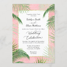 Coral Palms Boda del Relieve metalizado dorado Bot