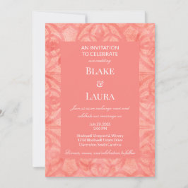 Invitación Coral Pink Spring Blooms Batik Personalizado
